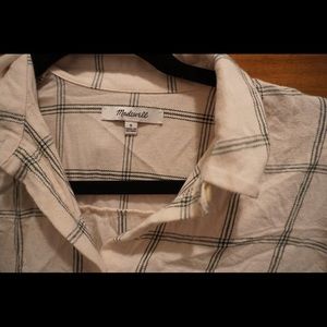 Madewell dark green/white plaid flannel